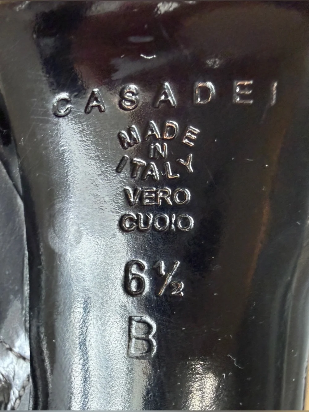 Casadei Black Patent Leather Platform Ankle Boots Size 6.5 Italy - Picture 8 of 9
